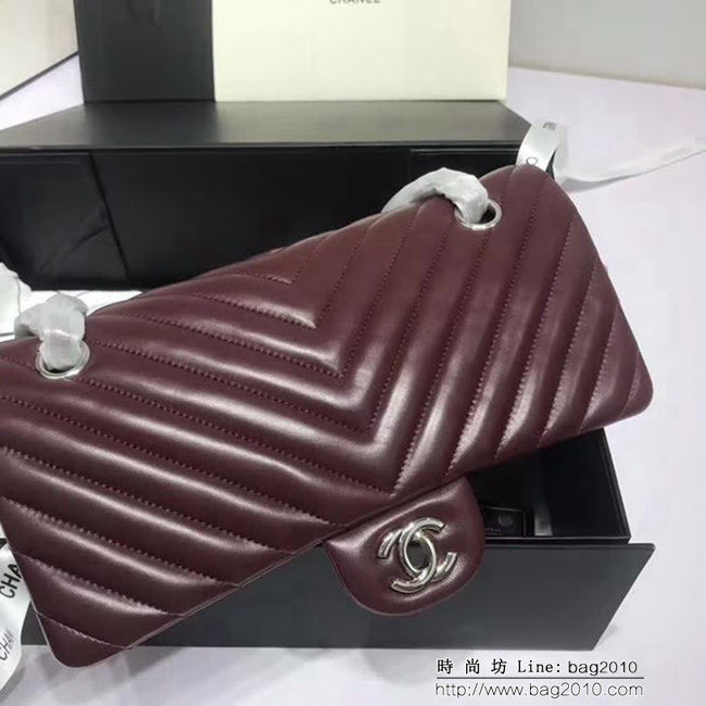 香奈兒CHANEL 升級版V線1112進口小羊皮全新經典單肩斜挎鏈條包 DSC1535